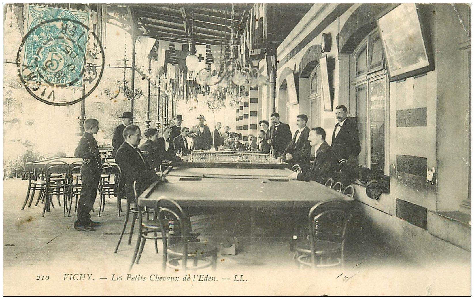 carte postale ancienne 03 VICHY. Casino Jeu des Petits Chevaux de l'Eden 1905