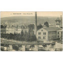 carte postale ancienne 25 PONTARLIER. Distillerie Pernod. Le Camp Fils. Pli coin gauche inférieur...