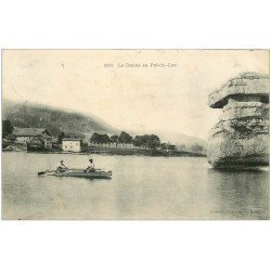 carte postale ancienne 25 PRE-DU-LAC. Ballade en barque sur le Doubs 1909