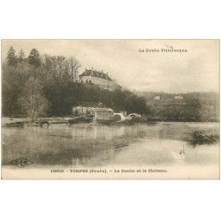 carte postale ancienne 25 TORPES. Le Doubs et le Château 1931