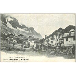 carte postale ancienne 25 USINES AU LOCLE ET MORTEAU. Chocolat Klaus. Village alpestre