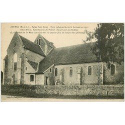 carte postale ancienne 28 AUNEAU. Eglise Saint-Remy et Fontaine Saint-Maur