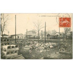 carte postale ancienne 28 AUNEAU. La Gare aux Marchandises 1908