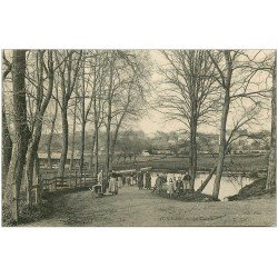 carte postale ancienne 28 AUNEAU. Le Lavoir 1906