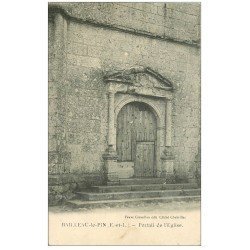 carte postale ancienne 28 BAILLEAU-LE-PIN. Portail de l'Eglise 1906