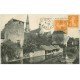 carte postale ancienne 28 BONNEVAL. Fossés Saint-Jacques 1923 Lavoir et pêcheurs en barque