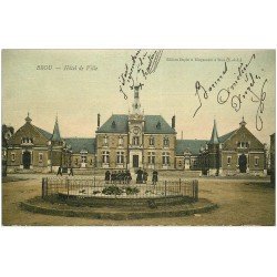 carte postale ancienne 28 BROU. Hôtel de Ville Carte Toilée 1909