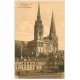 carte postale ancienne 28 CHARTRES. La Cathédrale Place Chatelet