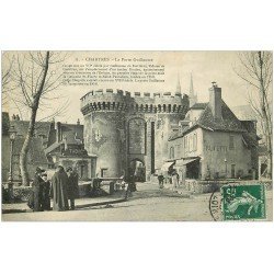 carte postale ancienne 28 CHARTRES. La Porte Guillaume 1908. Buvette et Tabac