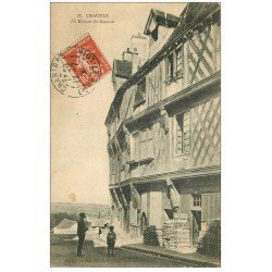 carte postale ancienne 28 CHARTRES. Maison du Saumon 1908 et Epicerie