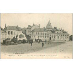 carte postale ancienne 28 CHARTRES. Place Saint-michel Monument Pasteur