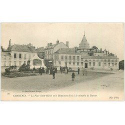 carte postale ancienne 28 CHARTRES. Place Saint-michel Monument Pasteur