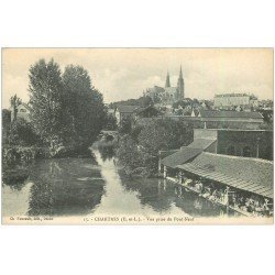 carte postale ancienne 28 CHARTRES. Pont Neuf et Lavoir