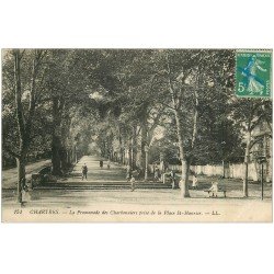 carte postale ancienne 28 CHARTRES. Promenade des Charbonniers 1916
