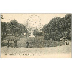 carte postale ancienne 28 CHARTRES. Square Ballay et Lycée 1915