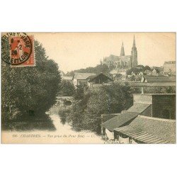 carte postale ancienne 28 CHARTRES. Vue du Pont Neuf 1920