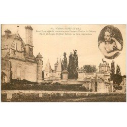 carte postale ancienne 28 CHATEAU D'ANET. Et médaillon Diane de Poitiers