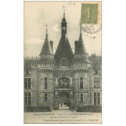 carte postale ancienne 28 CHATEAU D'ESCLIMONT. Statue François de Rochefoucault 1920