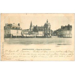 carte postale ancienne 28 CHATEAUDUN. Place 18 Octobre 1902. Ed Laussedat