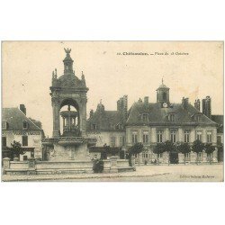 carte postale ancienne 28 CHATEAUDUN. Place du 18 Octobre 1912