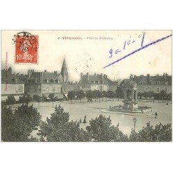 carte postale ancienne 28 CHATEAUDUN. Place du 18 octobre. 1909