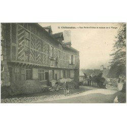 carte postale ancienne 28 CHATEAUDUN. Rue Porte d'Abas et maisin de la Vierge 1918