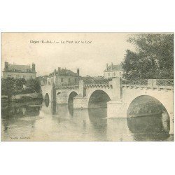 carte postale ancienne 28 CLOYES. Le Pont sur le Loir 1937