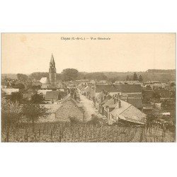 carte postale ancienne 28 CLOYES. Vue générale et Vignes. Sépia