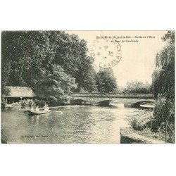 carte postale ancienne 28 COULOMBS. Le Pont et Bords de l'Eure 1928. Timbre absent
