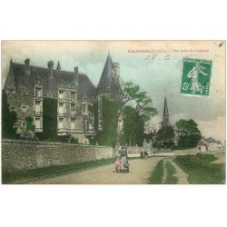 28 COURTALAIN. Vue prise du Calvaire 1908 en couleur