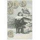 carte postale ancienne 28 CRECY-COUVE par TREON. Heureux Anniversaire 1906 Famille Chéreau