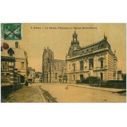 carte postale ancienne 28 DREUX. Caisse d'Epargne 1913 Carte Toilée