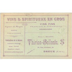 carte postale ancienne 28 DREUX. Carte Publicitaire Vins Thirion-Bellonte rue d'Orisson. Militaires à Mont-les-Vignes (54)
