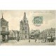 carte postale ancienne 28 DREUX. Cortège de Mariés Place Métézeau 1906