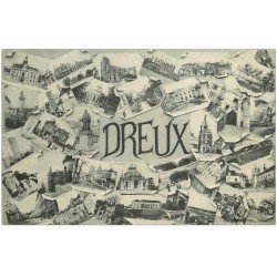 carte postale ancienne 28 DREUX. Multivues 1915