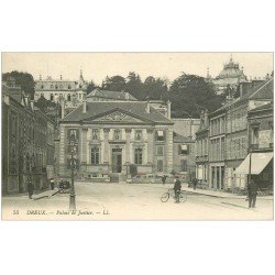 carte postale ancienne 28 DREUX. Palais de Justice 1915 et Café Au Rendez-vous des Voyageurs