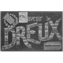 carte postale ancienne 28 DREUX. Souvenir et Blason 1905