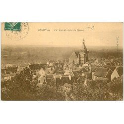 carte postale ancienne 28 EPERNON. Vue générale 1911 prise du Château