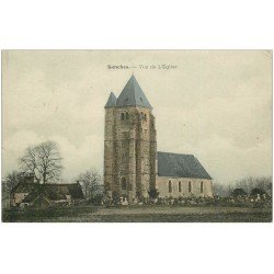 carte postale ancienne 28 HANCHES. Eglise et Cimetière 1908