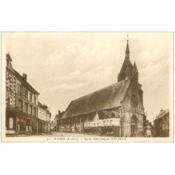 carte postale ancienne 28 ILLIERS. Eglise Saint-Jacques 1948 magasin Lefebvre