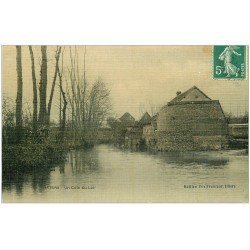carte postale ancienne 28 ILLIERS. Un Coin du Loir 1913 carte toilée. Edition Francour