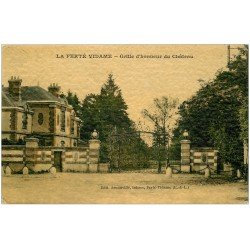 carte postale ancienne 28 LA FERTE-VIDAME. Grille du Château 1917. Carte de luxe Arnonville