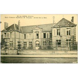 carte postale ancienne 28 LA LOUPE. Ecole Garçons Avenue de la Gare