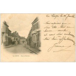 carte postale ancienne 28 LA LOUPE. Rue de Chartres 1903. Epicerie et Quincaillerie