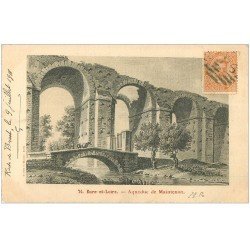 carte postale ancienne 28 MAINTENON. Aqueduc 1911. Carte velin style parchemin découpe à la ficelle