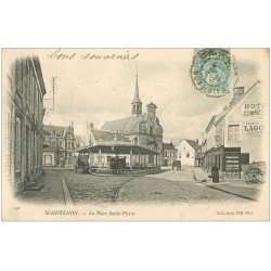 carte postale ancienne 28 MAINTENON. La Place Saint-Pierre 1903. Hôtel du Commerce