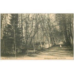 carte postale ancienne 28 MONTIGNY-SUR-AVRE. Le Pont-Noir animation