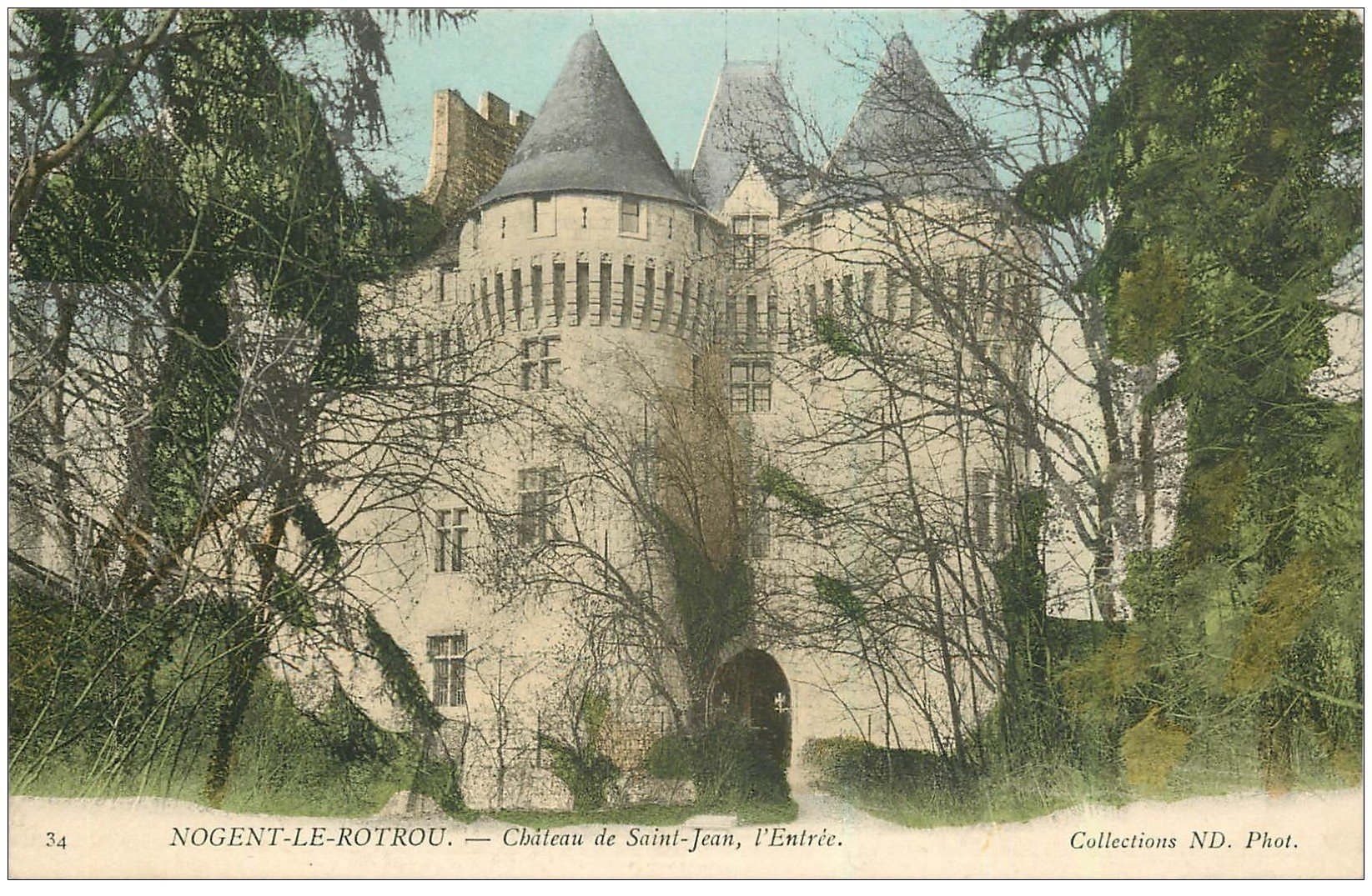 carte postale ancienne 28 NOGENT-LE-ROTROU. Entrée Château de Saint-Jean ND PHOT.