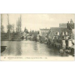 carte postale ancienne 28 NOGENT-LE-ROTROU. L'Huisne vue du Pont de Bois