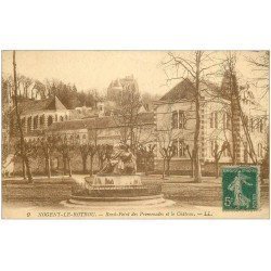 carte postale ancienne 28 NOGENT-LE-ROTROU. Rond-Point des Promenades 1919